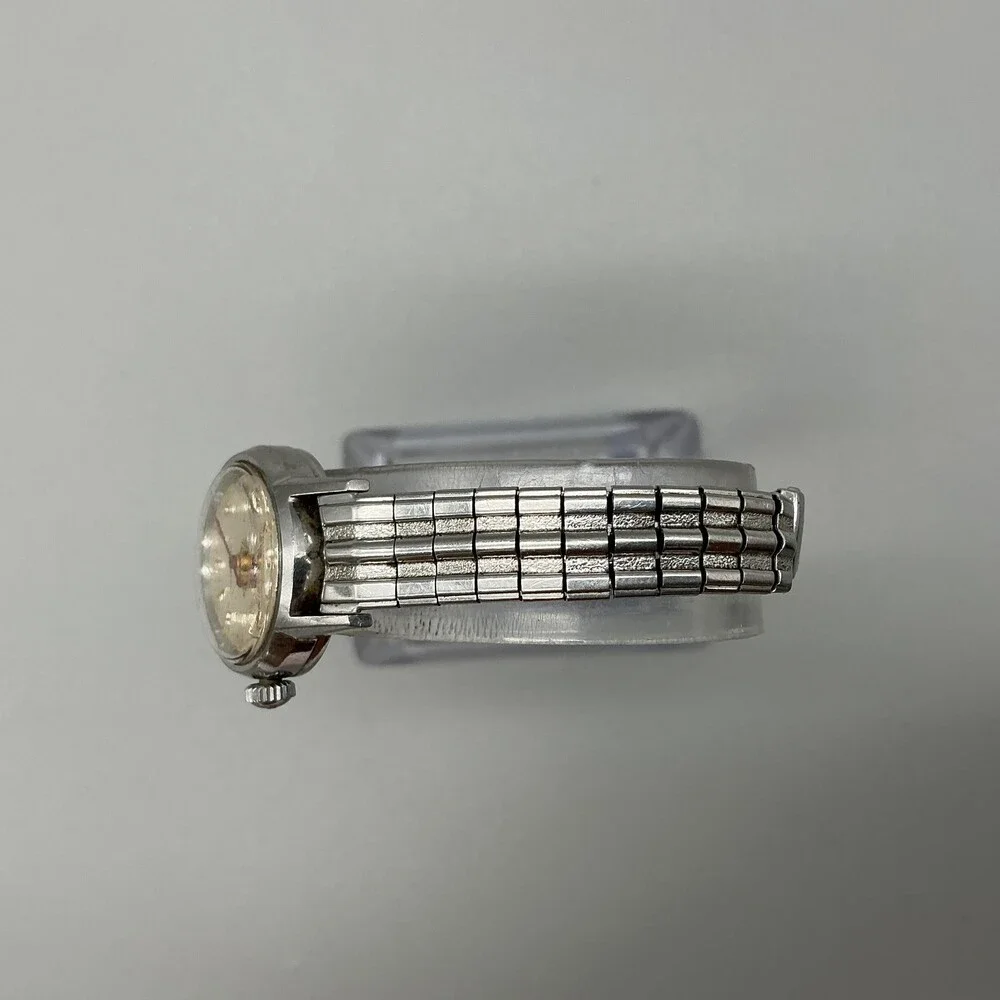 Vintage Bulova 1965 Womens Watch 20mm Silver Tone Swiss Expansion Manual Wind